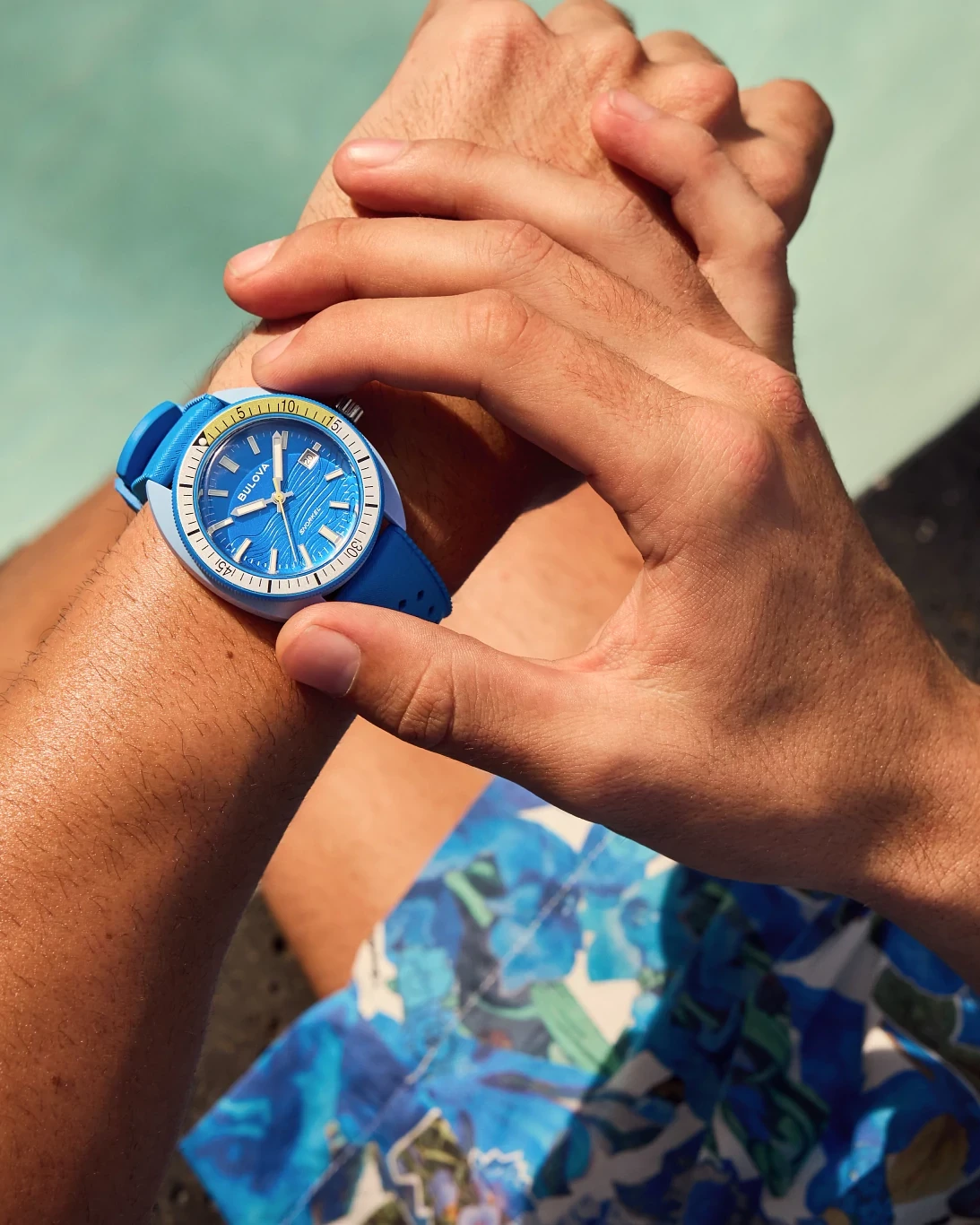 Blue Dial HNBR Rubber Snorkel - Blue Tang Fish 98B445 | Bulova